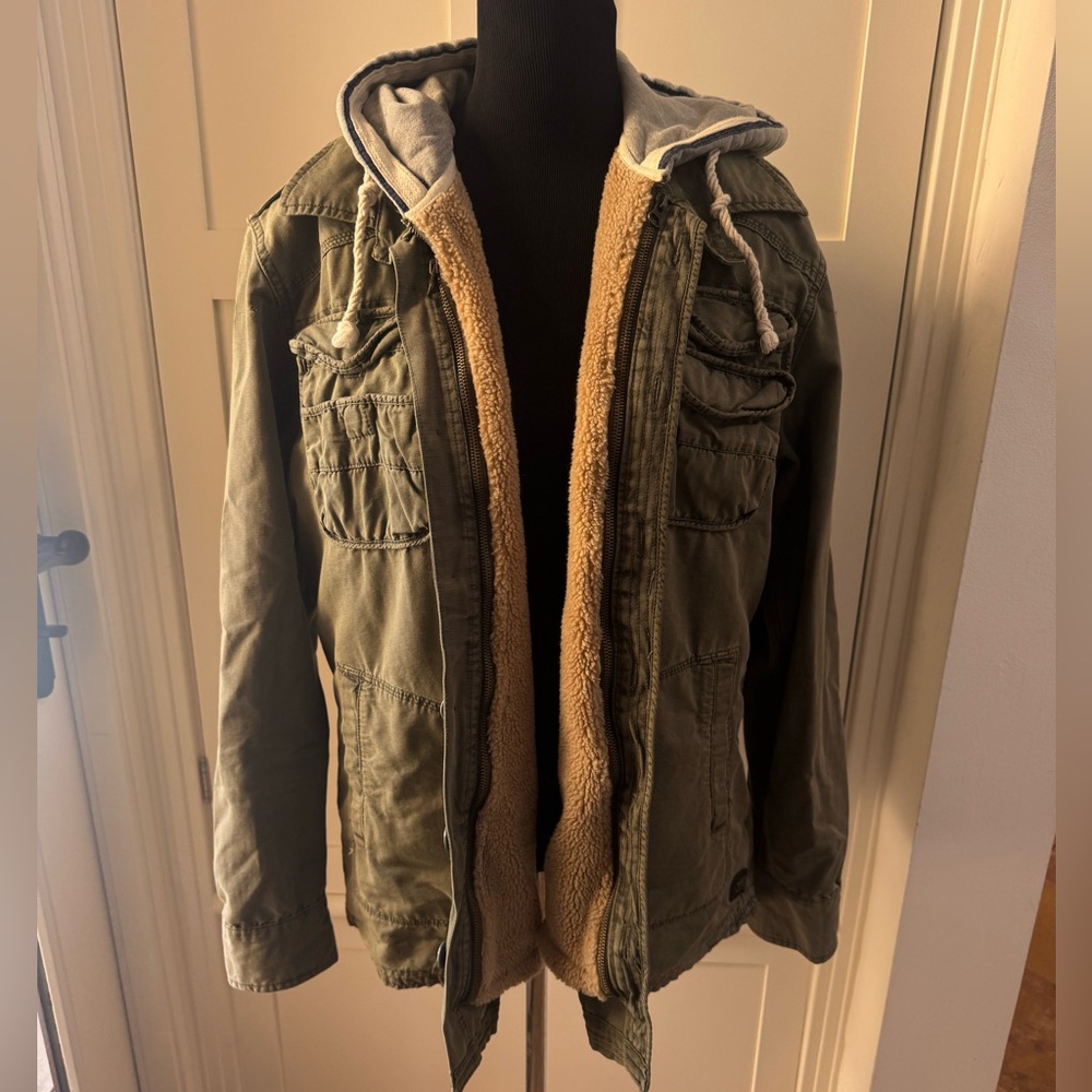 Scotch & Soda Mens Jacket & with removable Sherpa Hoodie. Size XL fits like L